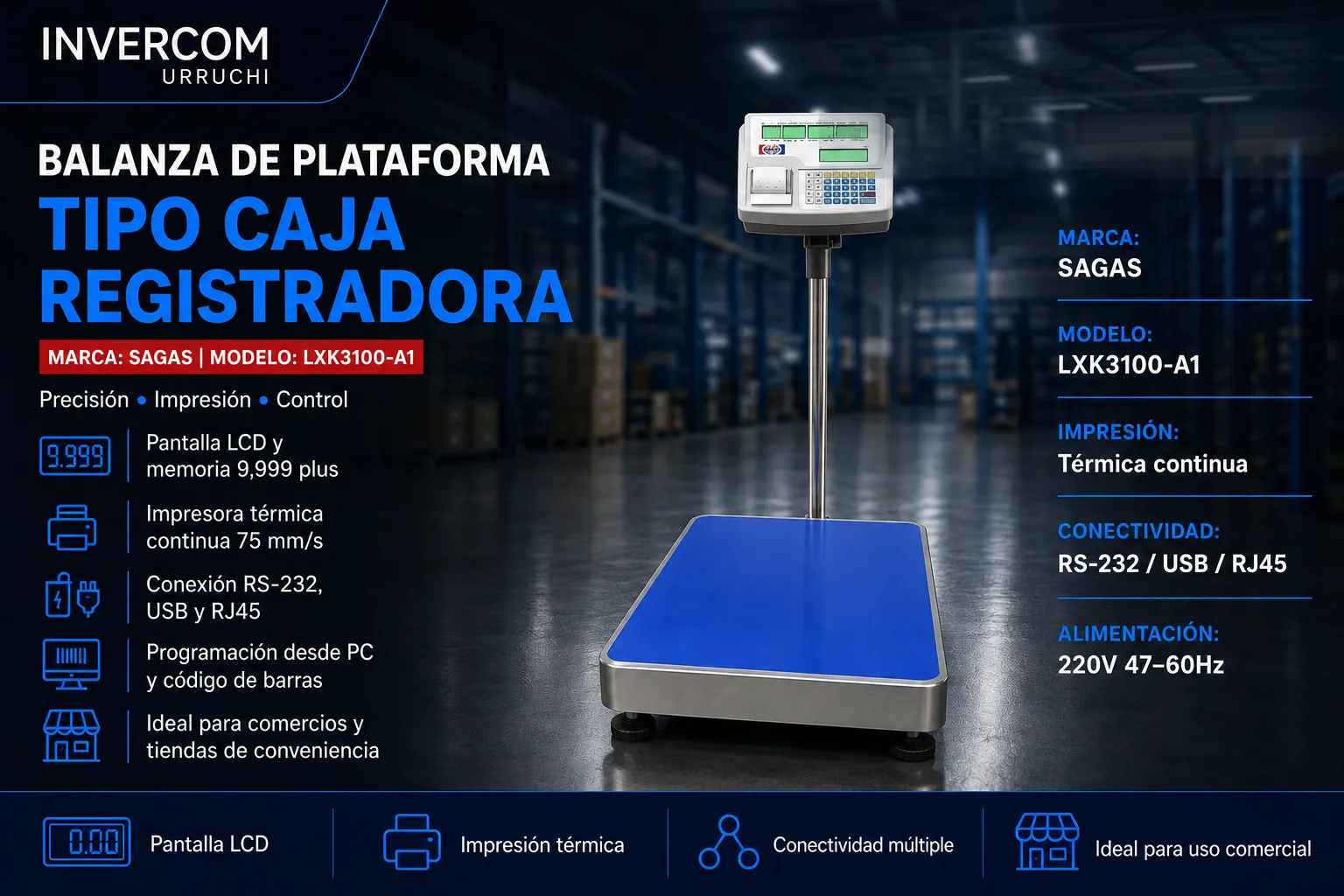 Balanza caja registradora Sagas LXK3100-A1