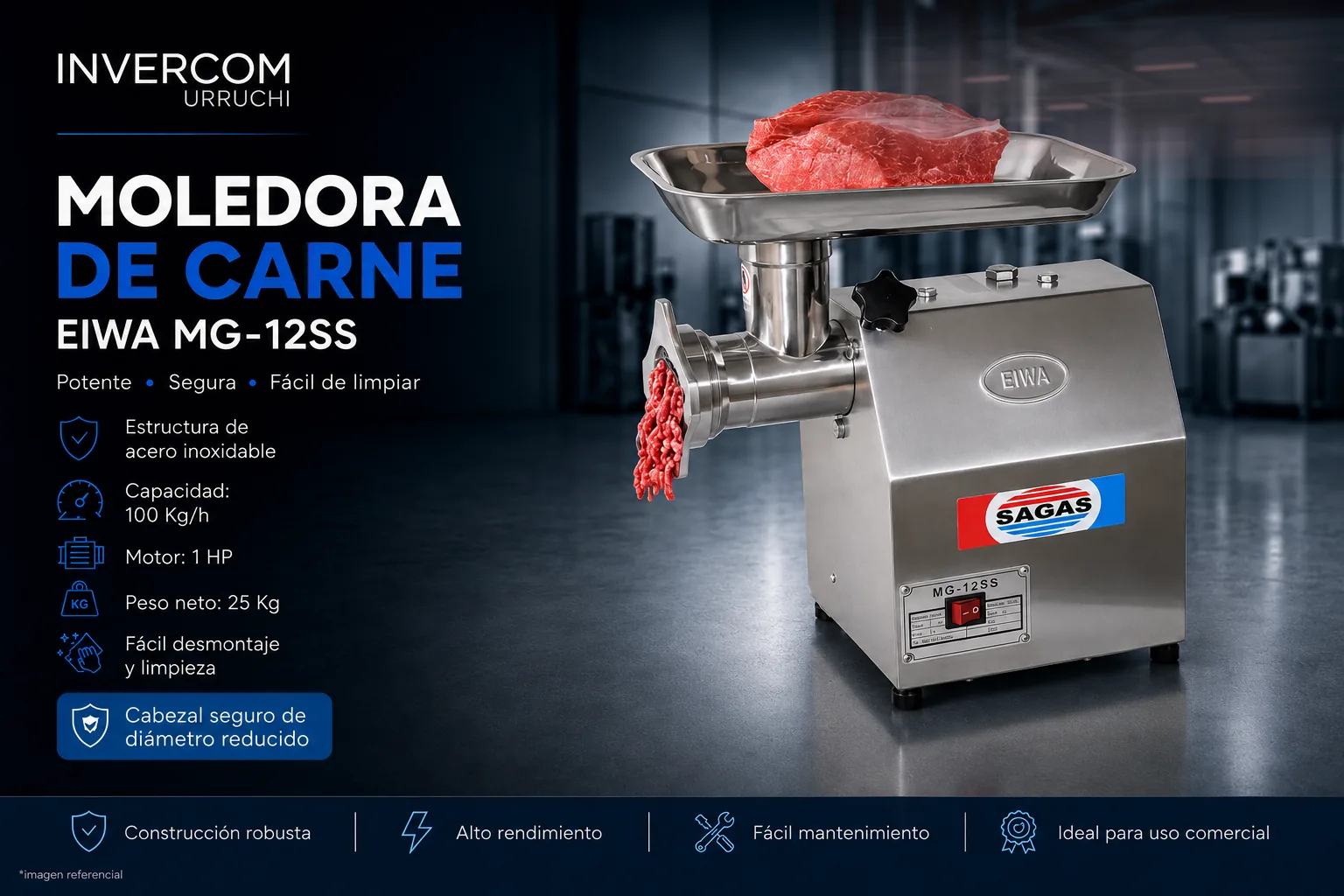 Molino de carne MG-12SS